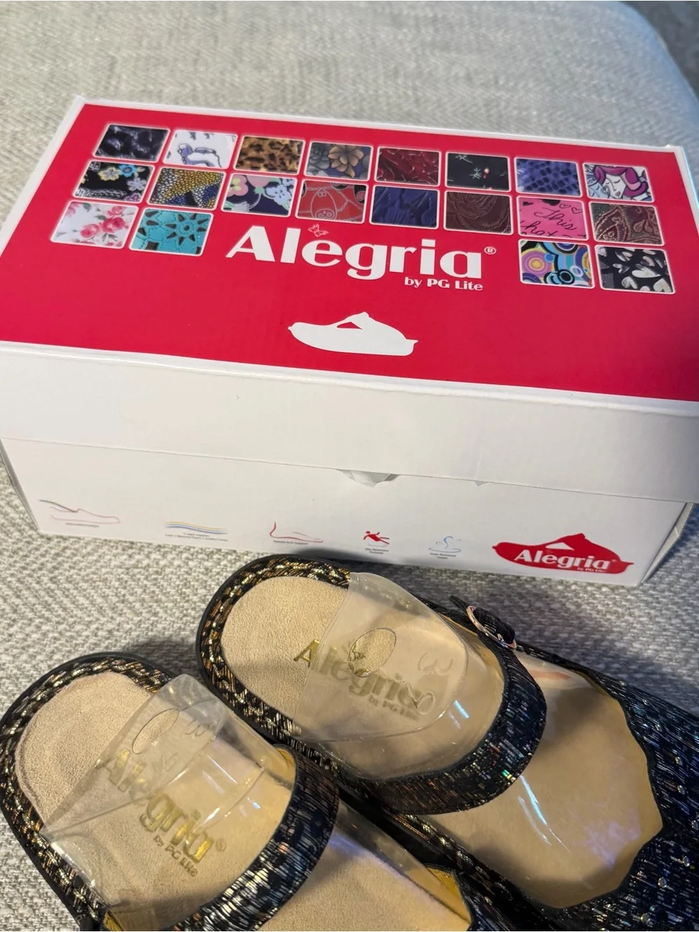 Alegria Tuscany size 9 Wide uS 9W EU 39W Size Leopard Print New In Box Shimmer